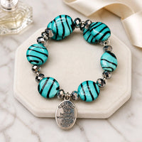 Well Behaved Women Bracelet - Blue Tiger Stripes