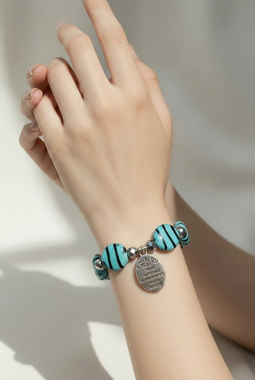 Well Behaved Women Bracelet - in Blue Tiger Stripes (MW) | Mamabug ReCreations