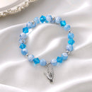 I Love You Bracelet - Sky Blue Jasper & Crystal Bicone (MW) | Mamabug ReCreations