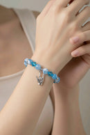 I Love You Bracelet - Sky Blue Jasper & Crystal Bicone (MW) | Mamabug ReCreations