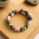 Pink Chevron & Green Jade Jewelry Set (MW) | Mamabug ReCreations - Artisan Jewelry