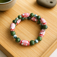 Pink Chevron & Green Jade Jewelry Set (MW)