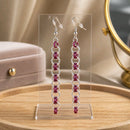 Fuchsia & Silver Helm Chainmaille Earrings | Mamabug ReCreations - Artisan Jewelry