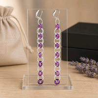 Purple & Silver Helm Chainmaille Earrings