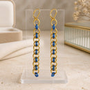 Gold & Blue Helm Chainmaille Earrings | Mamabug ReCreations - Artisan Jewelry
