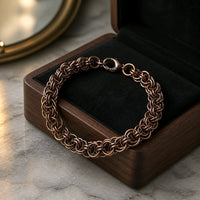 Antique Copper Helm Chainmaille Bracelet