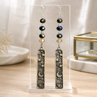 Celestial Night Sky Crystal Dangle Earrings