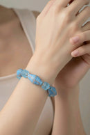 Turquoise Java French Cross & Sea Glass Bracelet (MW) | Mamabug ReCreations - Artisan Jewelry