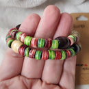 Green and Red Wooden Bead Bracelet (MW) | Mamabug ReCreations - Artisan Jewelry