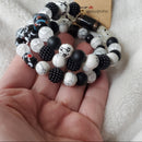 Black and White Beaded Bracelet (MW) | Mamabug ReCreations - Artisan Jewelry