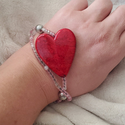 Love in Pink Bracelet | Mamabug ReCreations - Artisan Jewelry