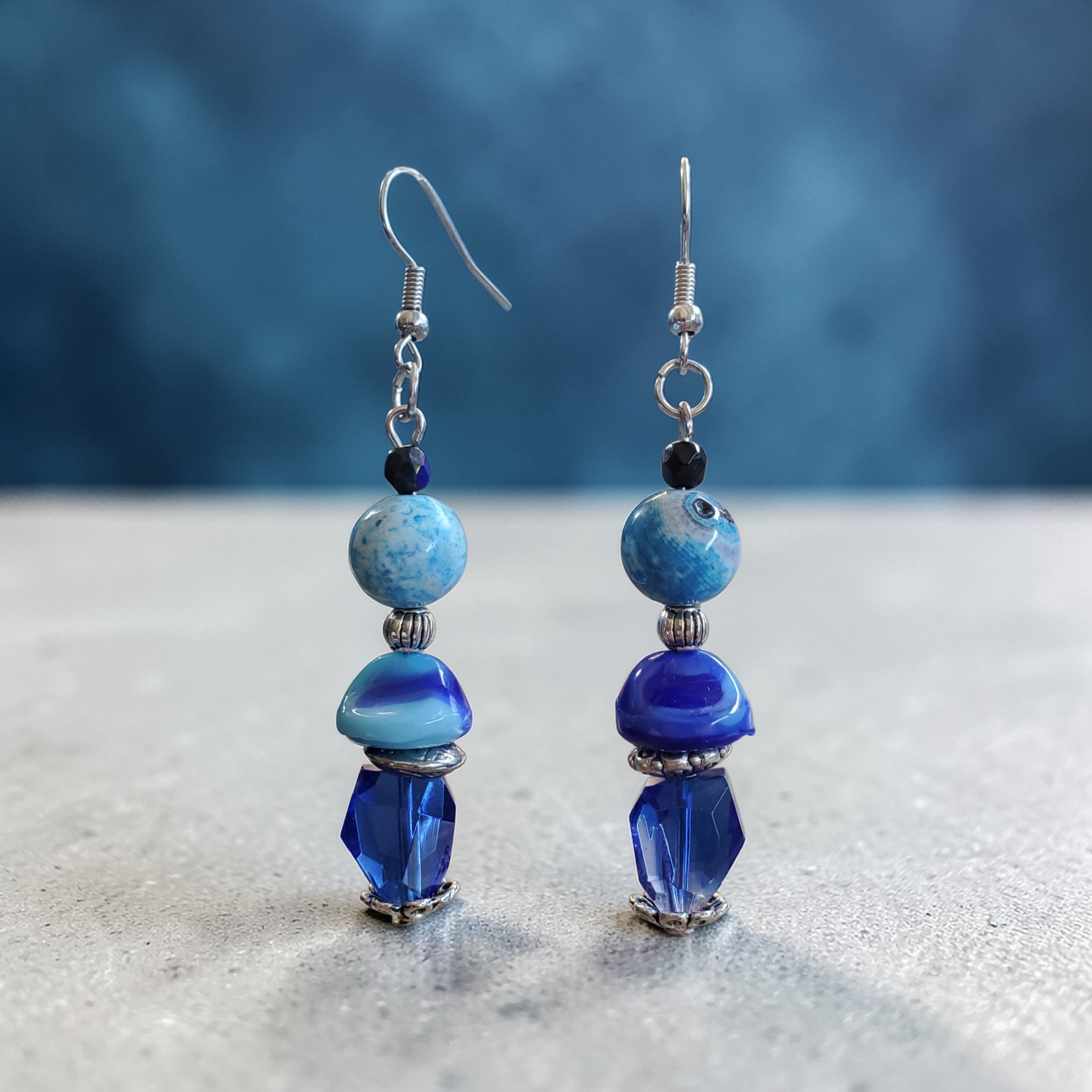 Blue Swirl Earrings