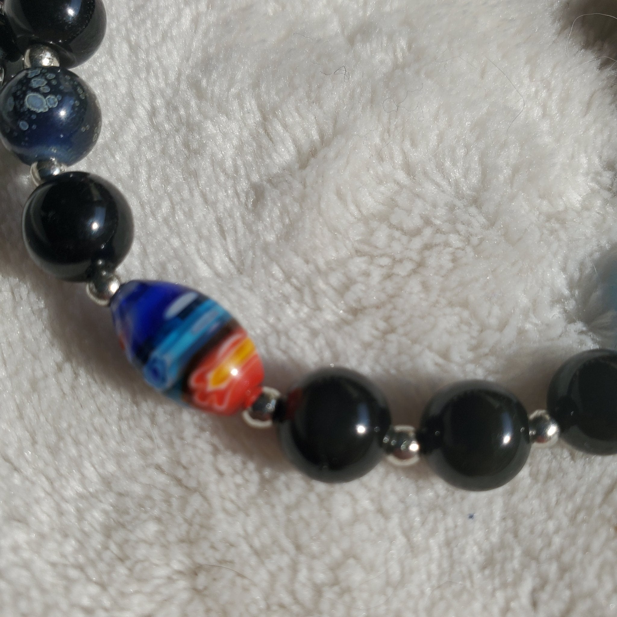 Egg Lampwork Beaded Bracelet (MW) | Mamabug ReCreations - Artisan Jewelry