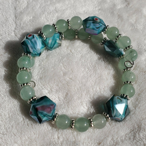 Iridescent Green Bracelet (MW) | Mamabug ReCreations - Artisan Jewelry