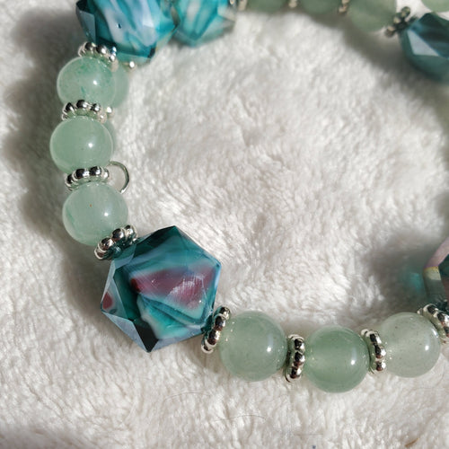 Iridescent Green Bracelet (MW) | Mamabug ReCreations - Artisan Jewelry