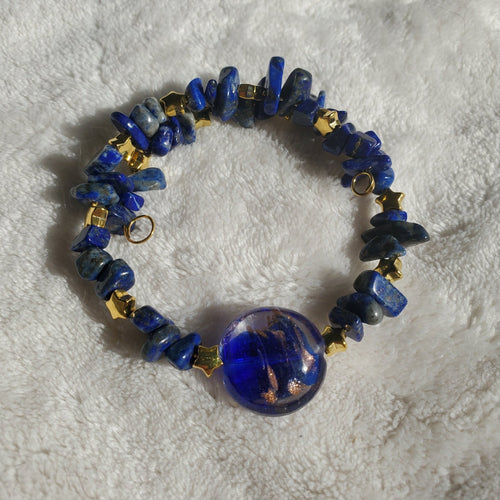 Cobalt Blue and Lapis Lazuli Bracelet (MW) | Mamabug ReCreations - Artisan Jewelry