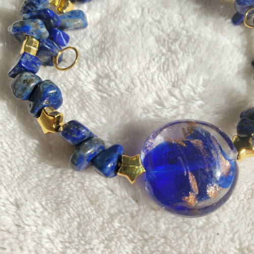 Cobalt Blue and Lapis Lazuli Bracelet (MW) | Mamabug ReCreations - Artisan Jewelry