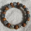 "Wood" and Stone Bracelet (MW) | Mamabug ReCreations - Artisan Jewelry