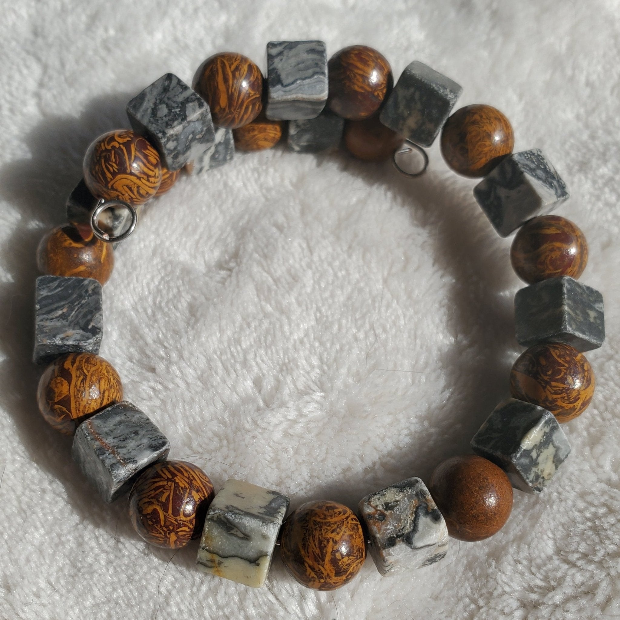 "Wood" and Stone Bracelet (MW) | Mamabug ReCreations - Artisan Jewelry