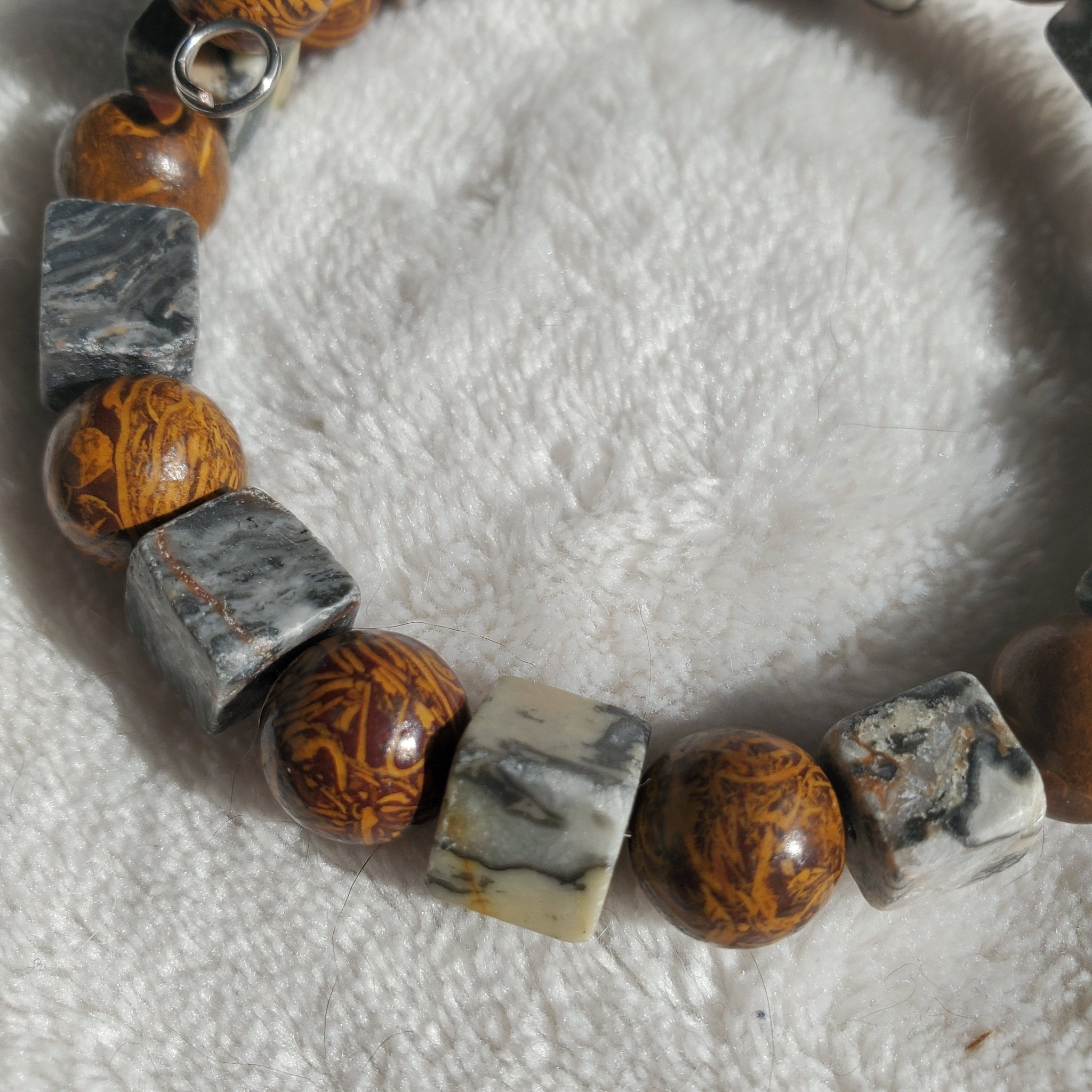 "Wood" and Stone Bracelet (MW) | Mamabug ReCreations - Artisan Jewelry