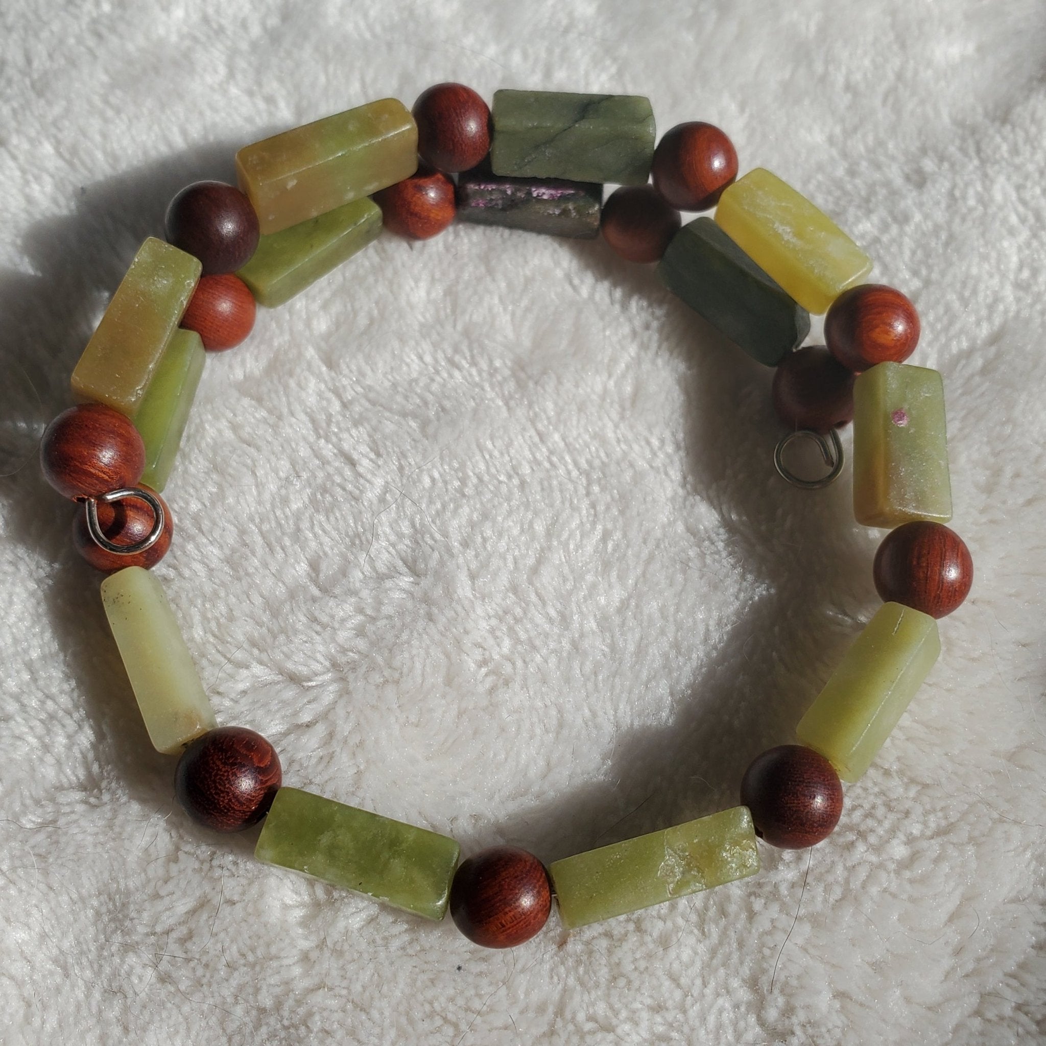 Green and Red Bracelet (MW) | Mamabug ReCreations - Artisan Jewelry