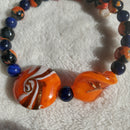 Orange and Blue Swirl Bracelet (MW) | Mamabug ReCreations - Artisan Jewelry