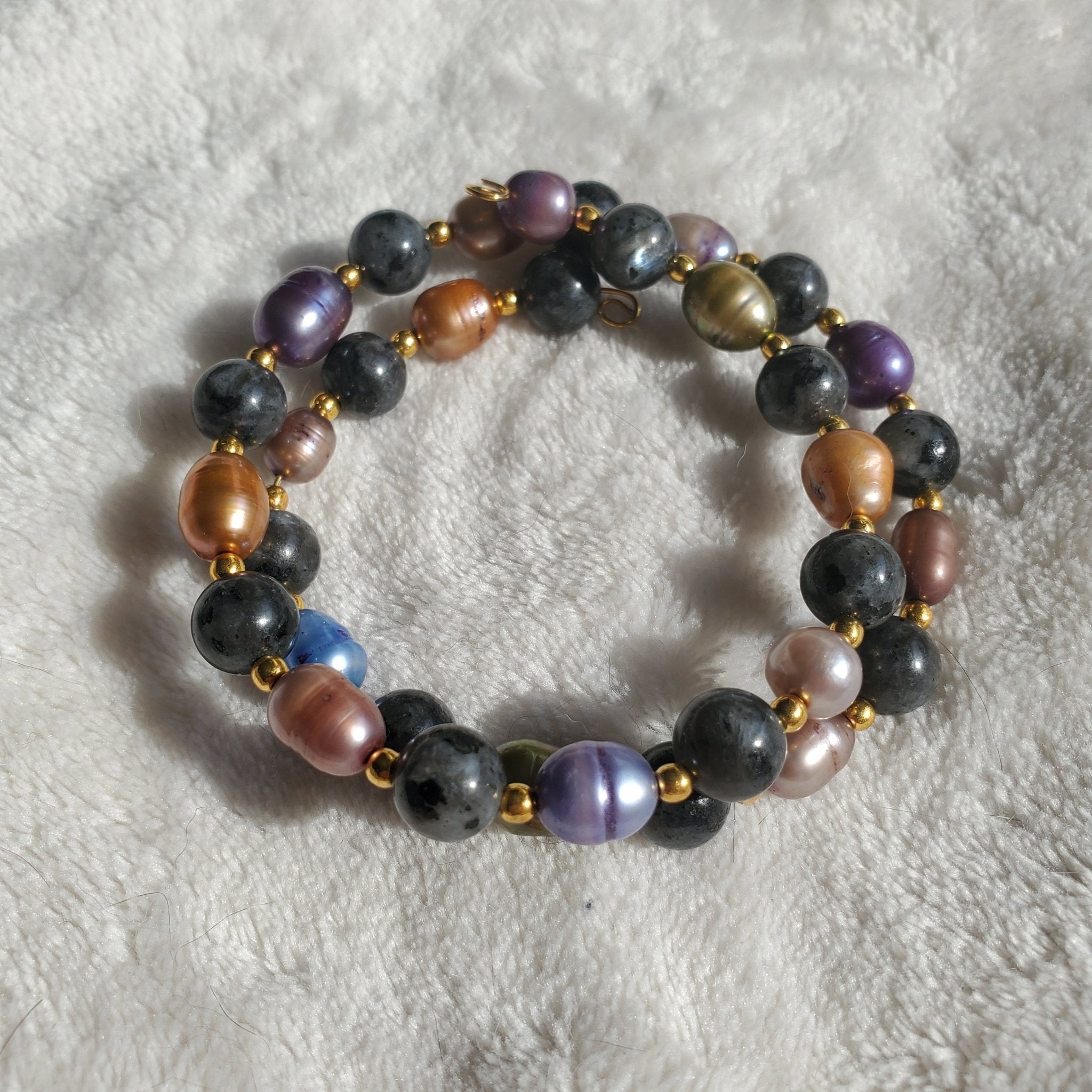 Iridescent Pearl Bracelet (MW) | Mamabug ReCreations - Artisan Jewelry