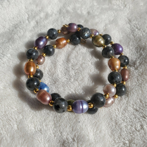 Iridescent Pearl Bracelet (MW) | Mamabug ReCreations - Artisan Jewelry