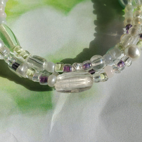 Pearly Pale Seed Bead Bracelet (MW) | Mamabug ReCreations - Artisan Jewelry