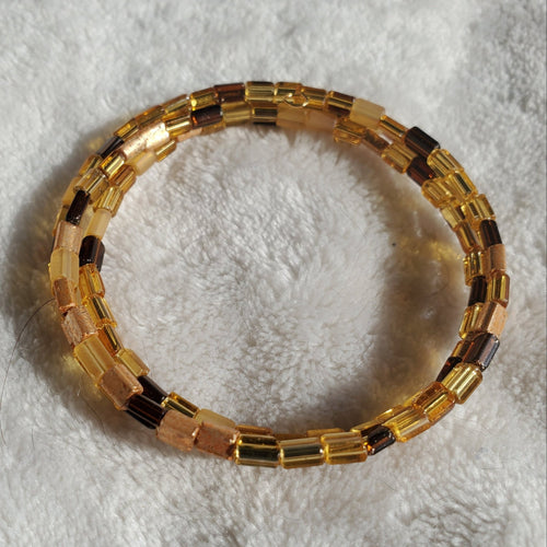 Golds Seed Bead Bracelet (MW) | Mamabug ReCreations - Artisan Jewelry