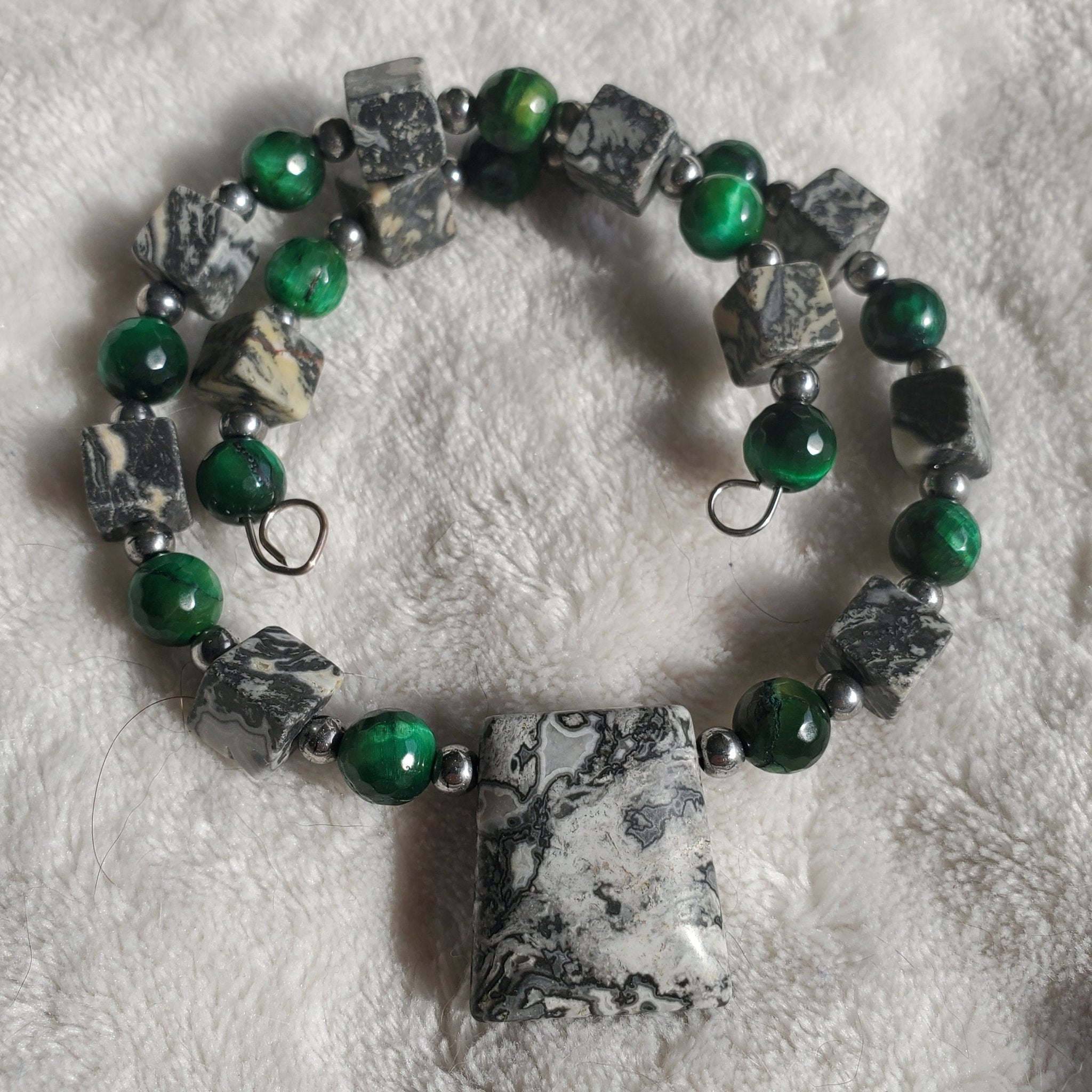Jasper and Cat's Eye Bracelet (MW) | Mamabug ReCreations - Artisan Jewelry