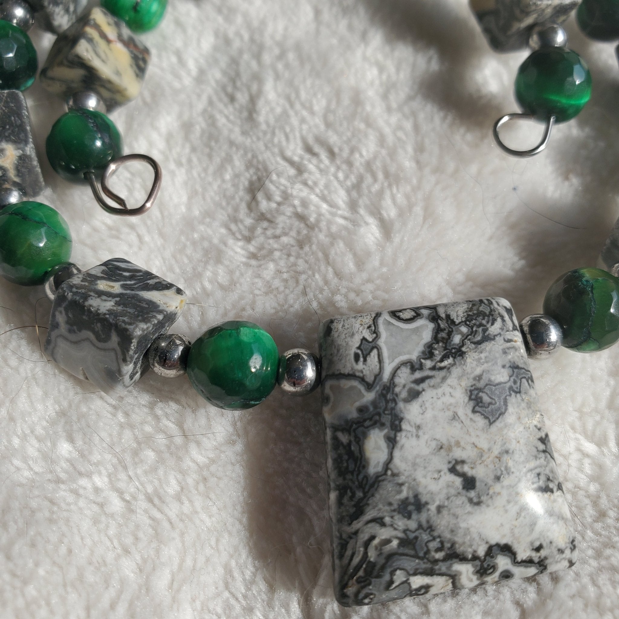 Jasper and Cat's Eye Bracelet (MW) | Mamabug ReCreations - Artisan Jewelry