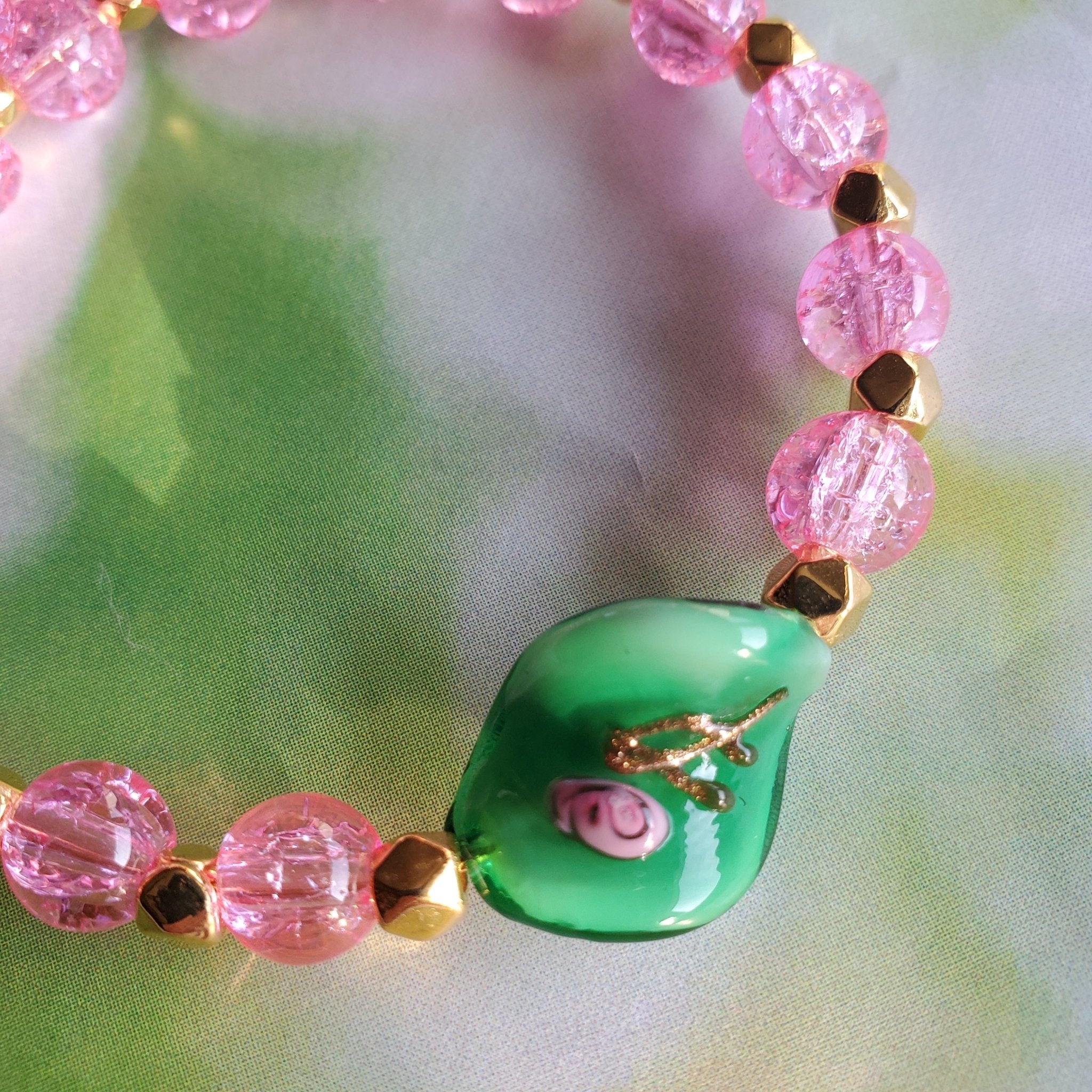 Pink Flower Jewelry Set (MW) | Mamabug ReCreations - Artisan Jewelry