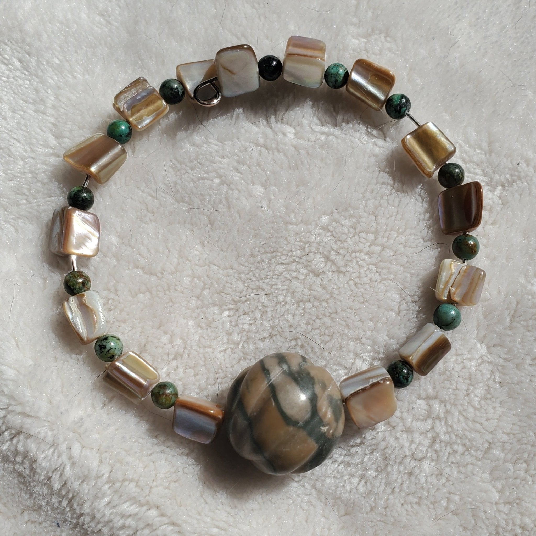 Jasper with Shells Bracelet (MW) | Mamabug ReCreations - Artisan Jewelry