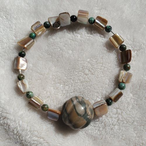 Jasper with Shells Bracelet (MW) | Mamabug ReCreations - Artisan Jewelry