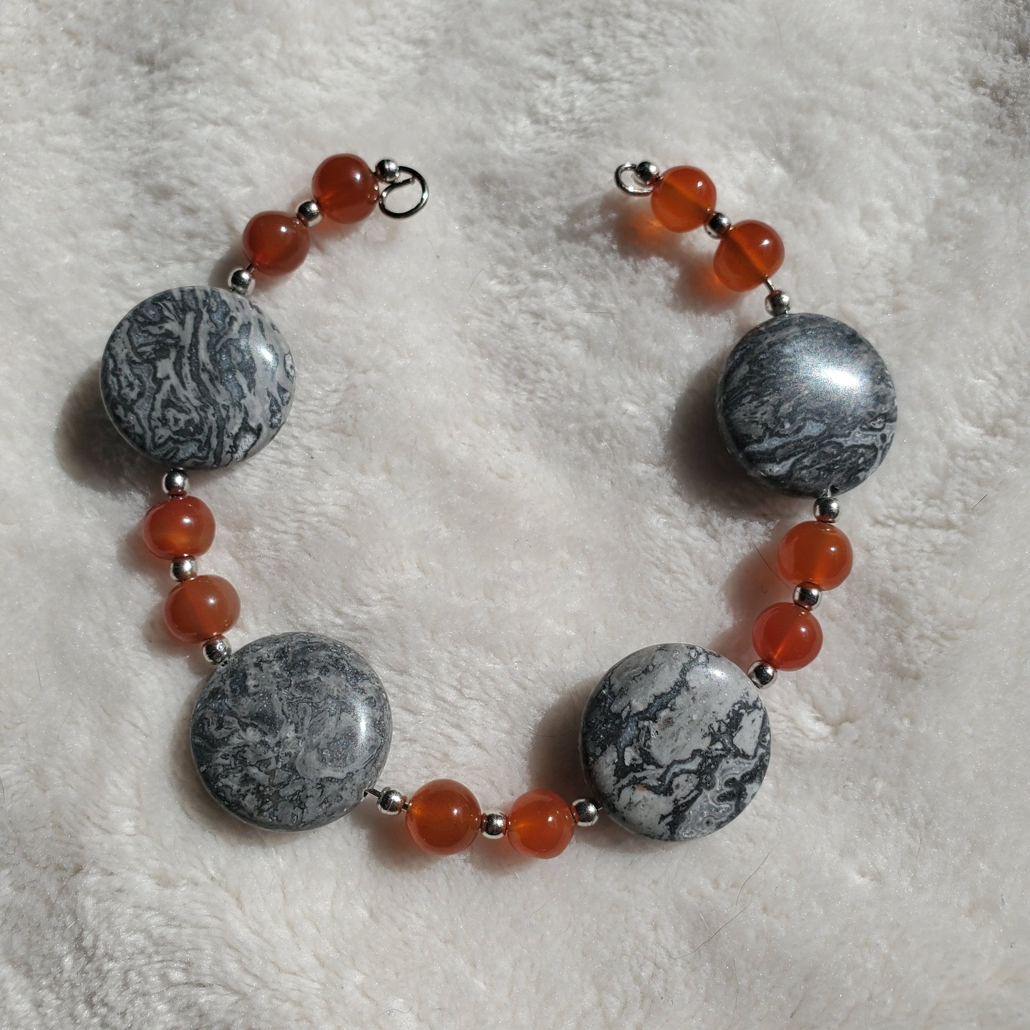 Cherries and Jasper Bracelet (MW) | Mamabug ReCreations - Artisan Jewelry