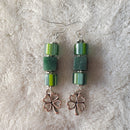 Shamrock Earrings - Green and Silver | Mamabug ReCreations - Artisan Jewelry