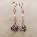 Pink and Silver Lotus Earrings | Mamabug ReCreations - Artisan Jewelry