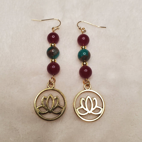 Gold Lotus Earrings | Mamabug ReCreations - Artisan Jewelry