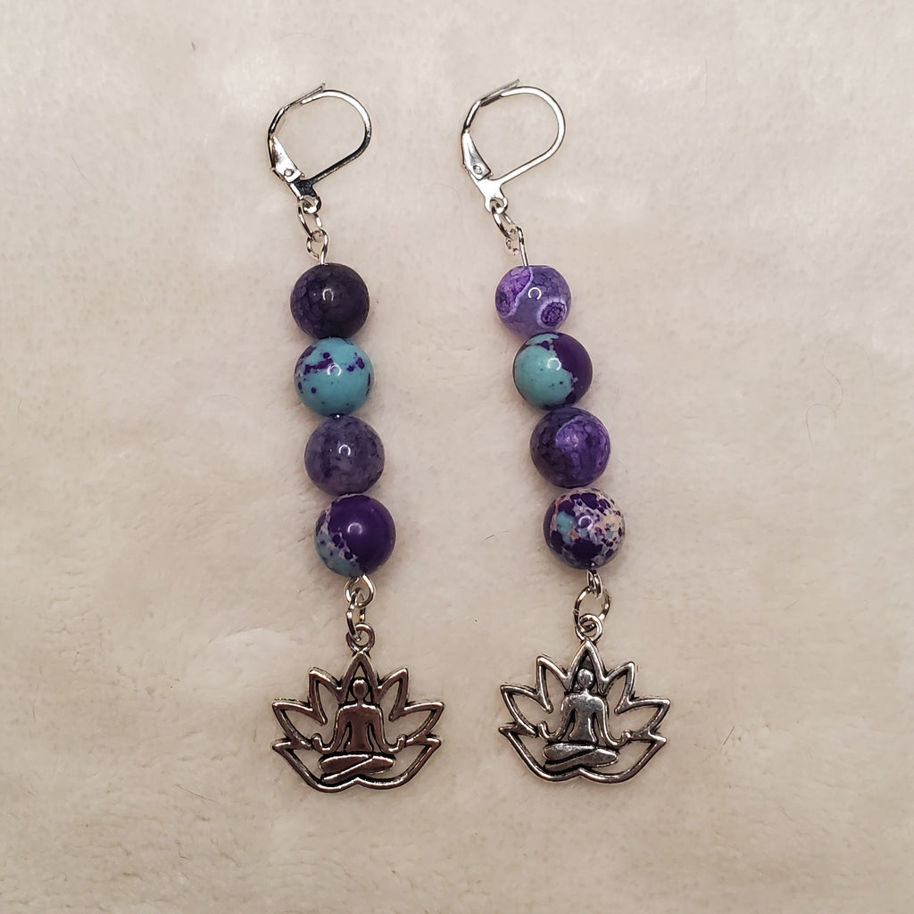 Silver Yogi Lotus Earrings