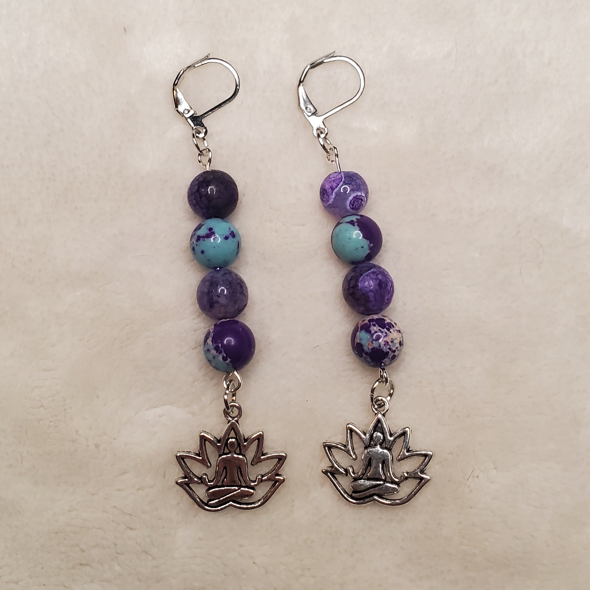 Silver Yogi Lotus Earrings