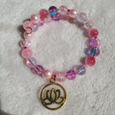 Gold Lotus in Pink Bracelet (MW) | Mamabug ReCreations - Artisan Jewelry