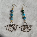 Blue Melon and Crystal Lotus Earrings | Mamabug ReCreations - Artisan Jewelry