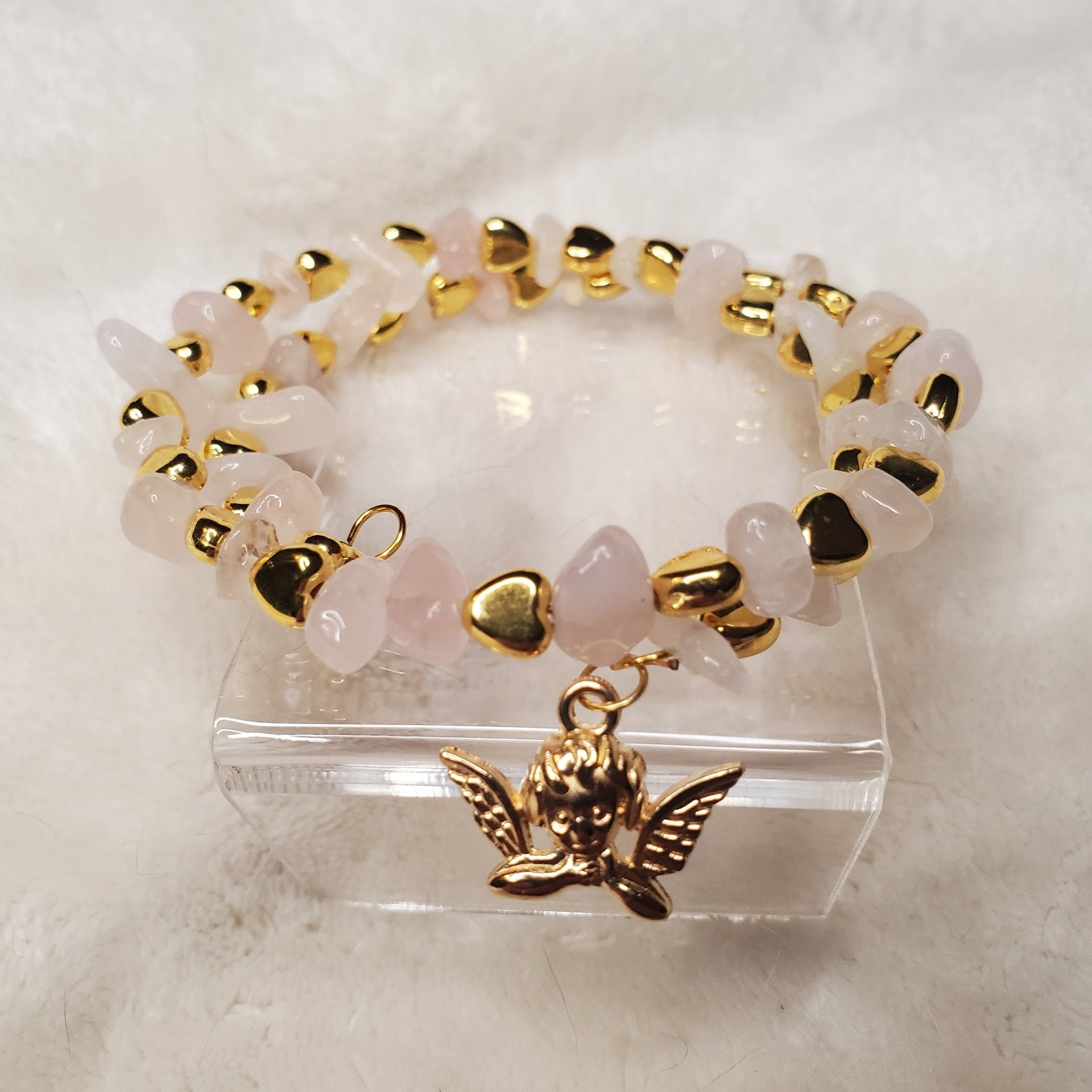 White and Gold Angel Bracelet | Mamabug ReCreations - Artisan Jewelry