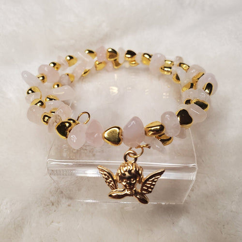 White and Gold Angel Bracelet | Mamabug ReCreations - Artisan Jewelry