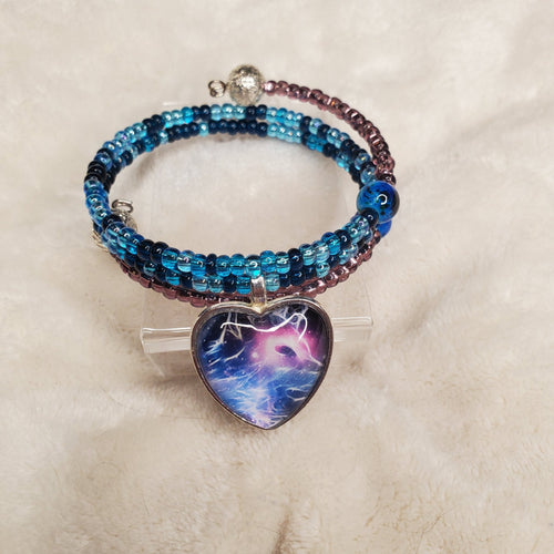 Electric Seas Bracelet - Blue and Plum (MW) | Mamabug ReCreations - Artisan Jewelry