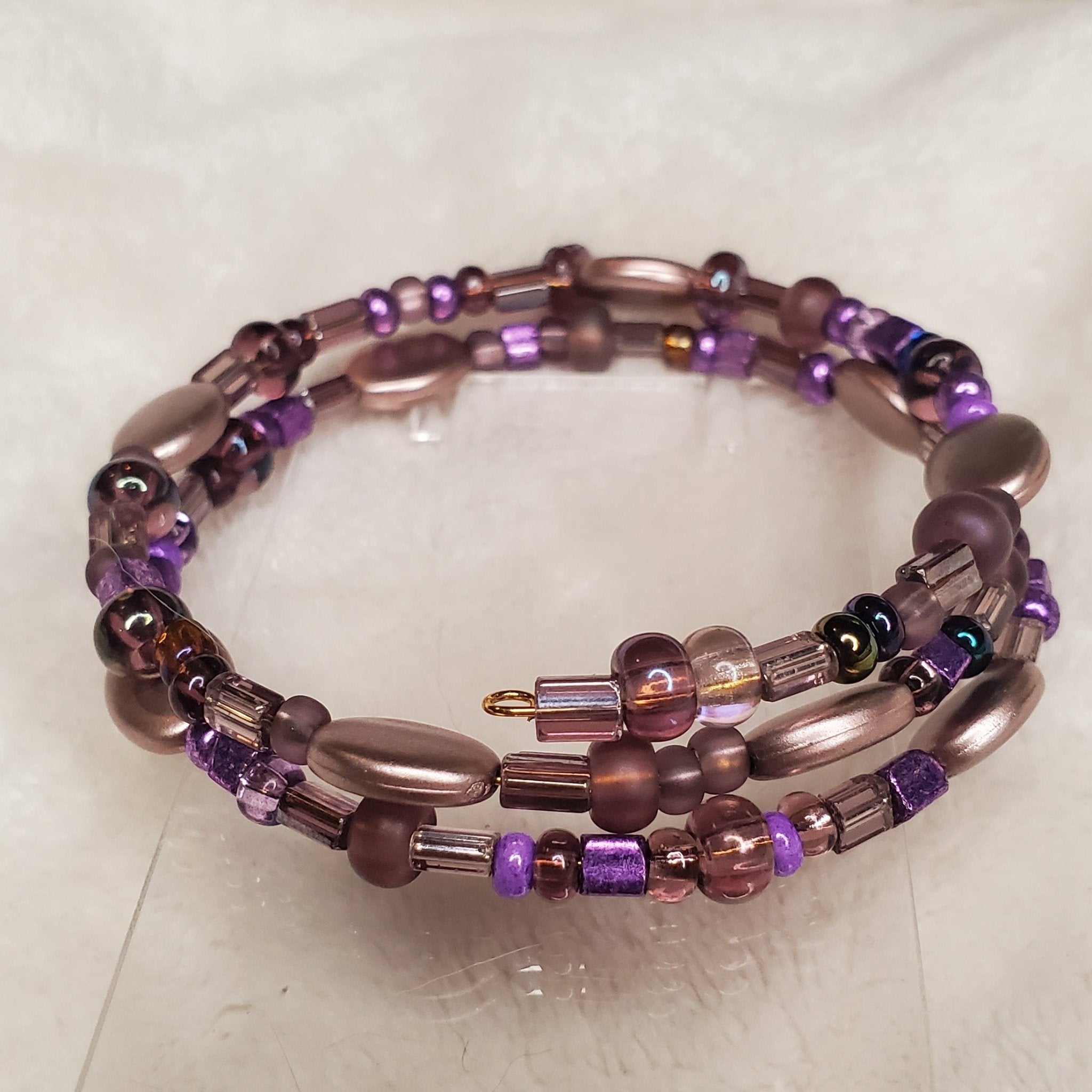 Purple Beaded Bracelet (MW) | Mamabug ReCreations - Artisan Jewelry