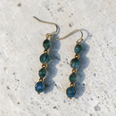 Blue Melon Earrings with Gold Accents | Mamabug ReCreations - Artisan Jewelry