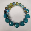 Teal Glass Faceted Bracelet (MW) | Mamabug ReCreations - Artisan Jewelry