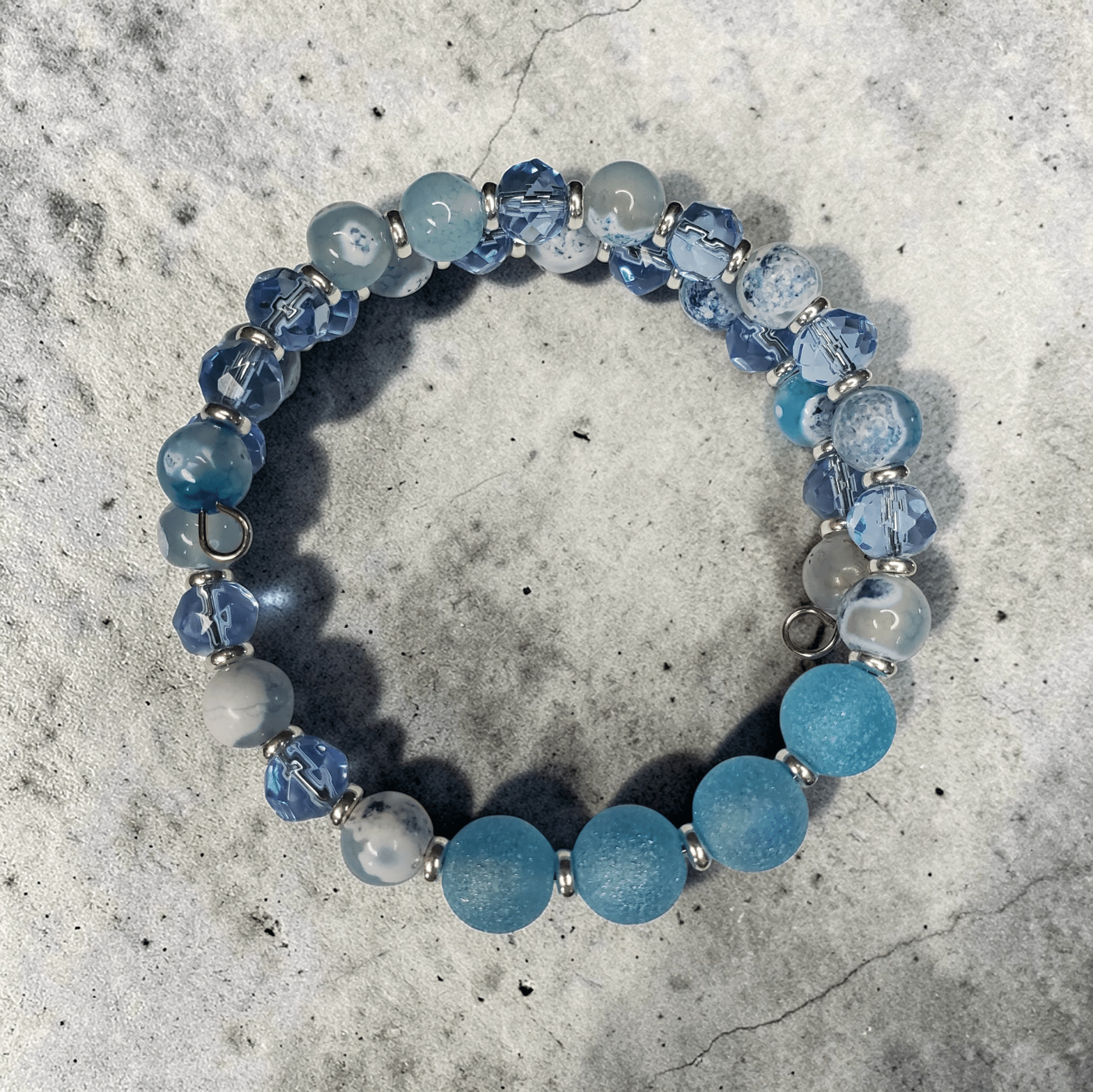 Frosted Blue Bracelet (MW) | Mamabug ReCreations - Artisan Jewelry